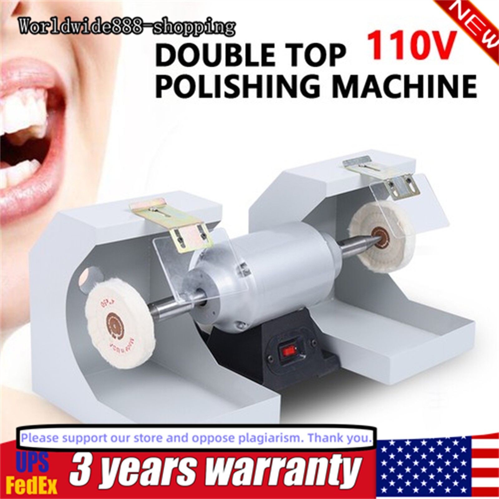 Dental Polishing Polish Lathe Machine Grinder Lab Equipment Polisher 3000Rpm