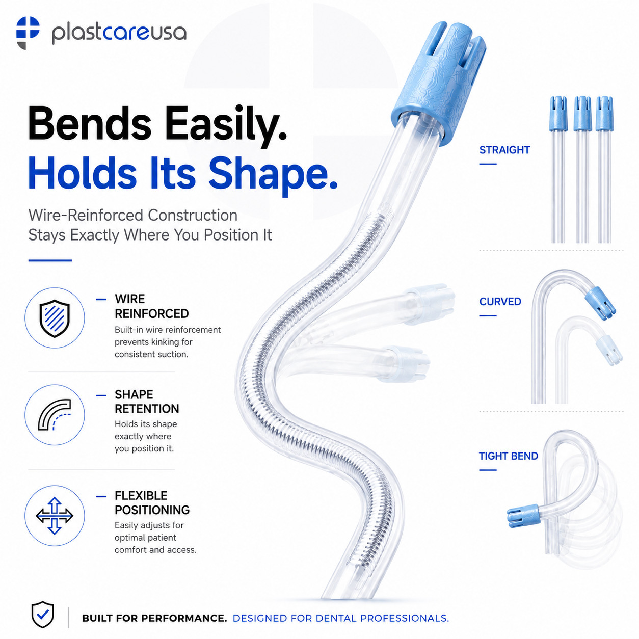 500 Saliva Ejectors Ejector CLEAR/BLUE Dental Mouth Suction Tips (5 Bags)
