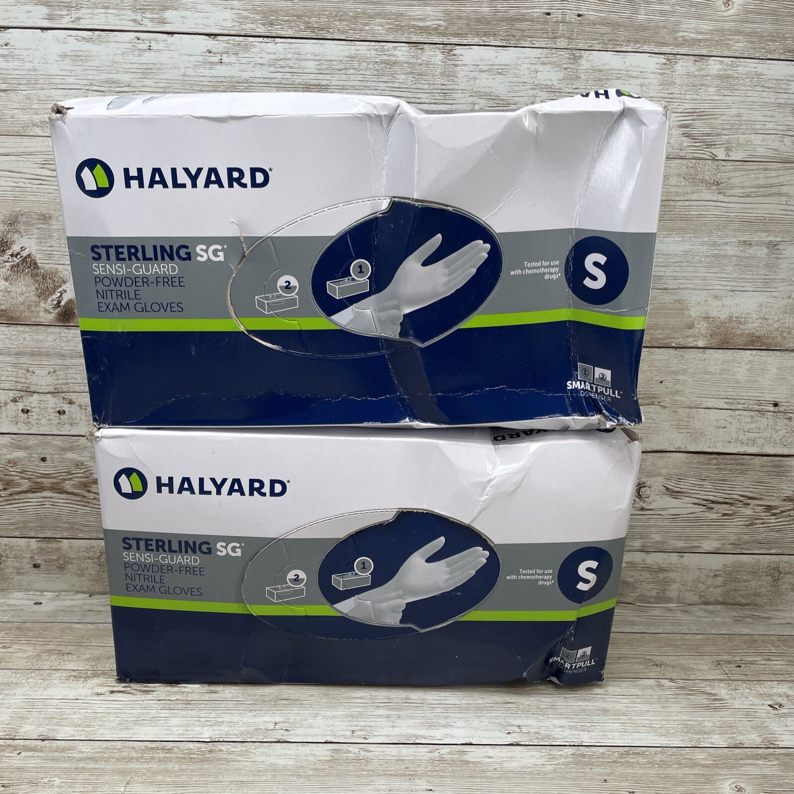 2 *DENTED* Box Halyard Sterling SG Nitrile PowderFree Exam Gloves Sz: SM, 5/28
