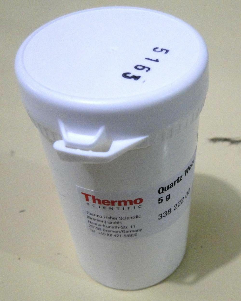 THERMO SCIENTIFIC QUARTZ WOOL 5 GRM 338 222 00 WITH RING TOP O-TOP 33822200