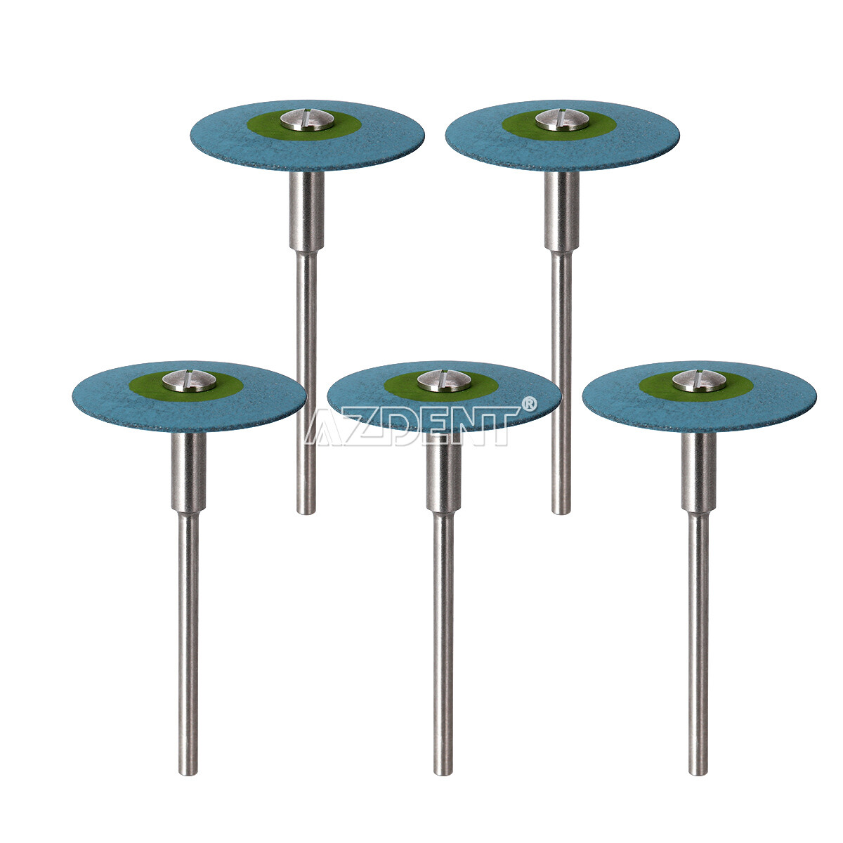 5Pcs Dental Rubber Diamond Polisher Wheel 26mm Medium Coarse Zirconia Porcelain
