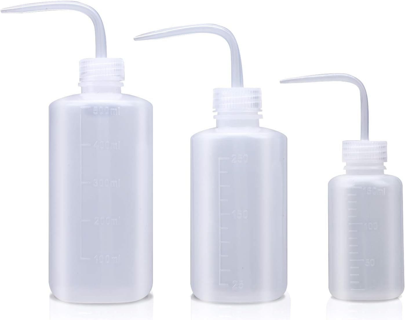 Wash bottle, 3 Pack LDPE Squeeze Bottles, Safe Plastic Low Density white