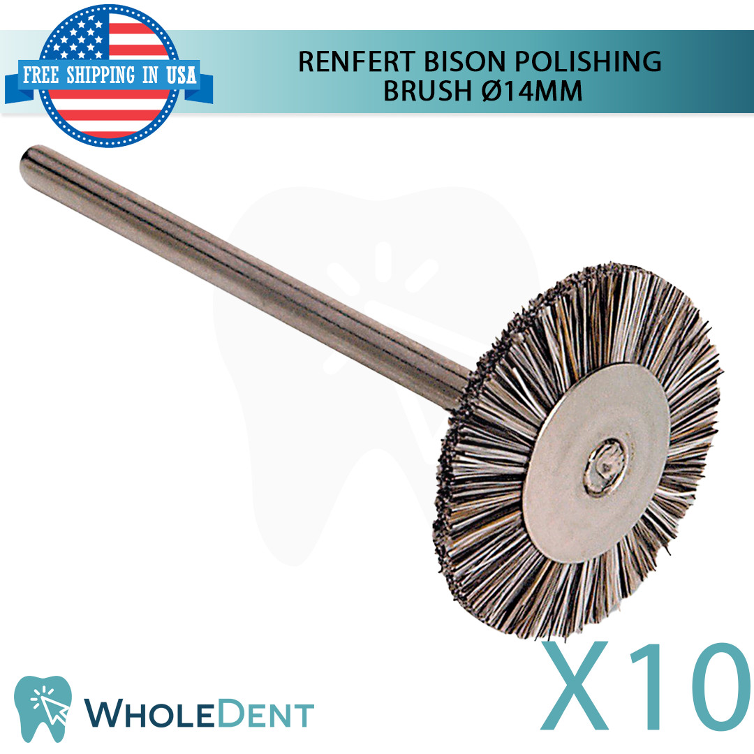 10X Renfert Bison Polishing Brush Ø14mm Abrasive Dental Lab Wheel Bristles