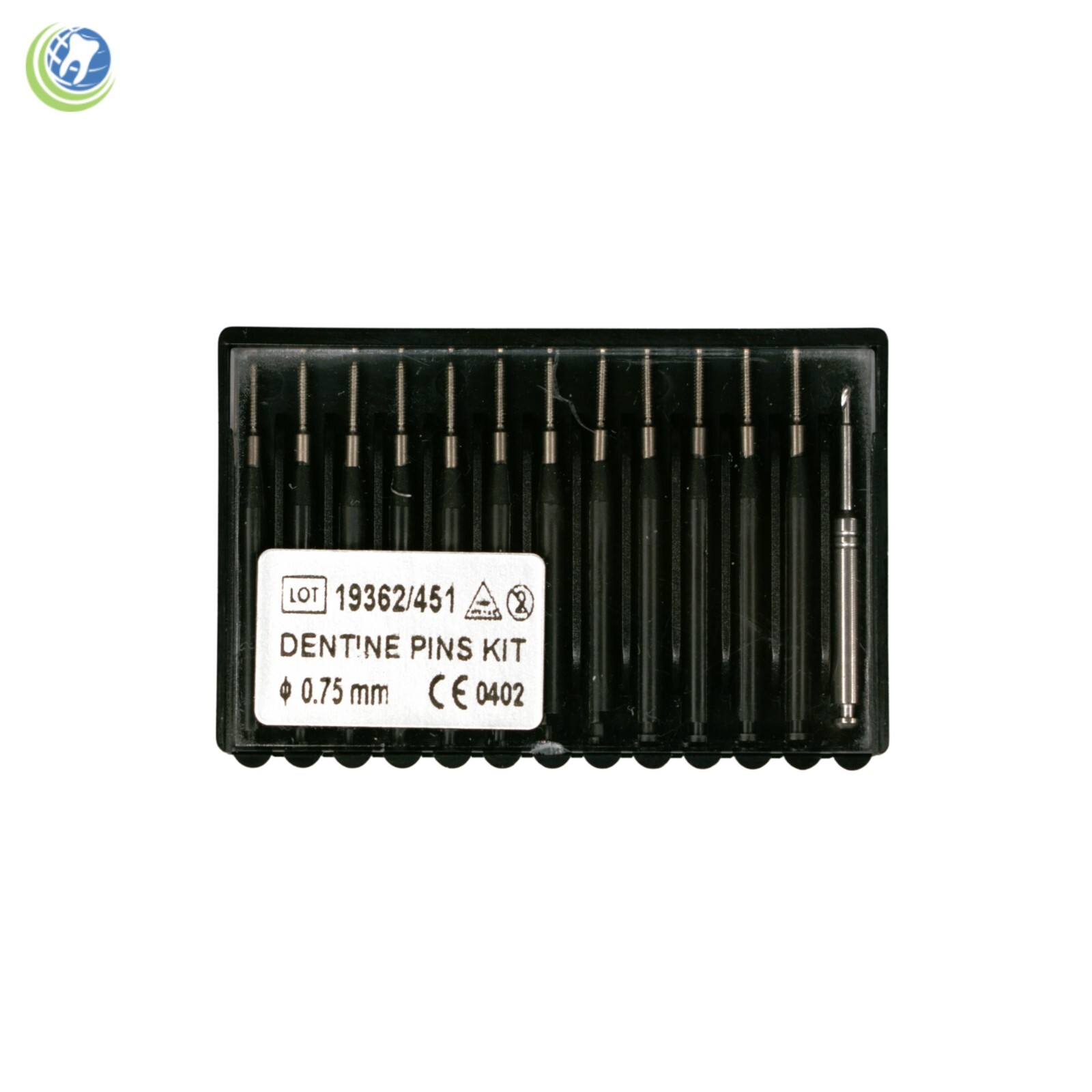 Dentinal Retention Titanium Pins 0.75mm 12 pack for Restorations and Build Up
