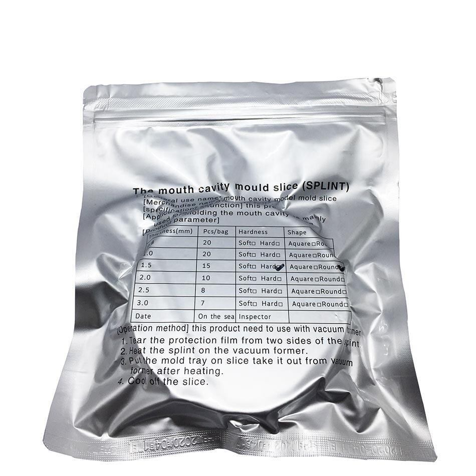 Dental Lab Thermoforming Material Round Vacuum Forming Splint Sheet Hard 1.5mm