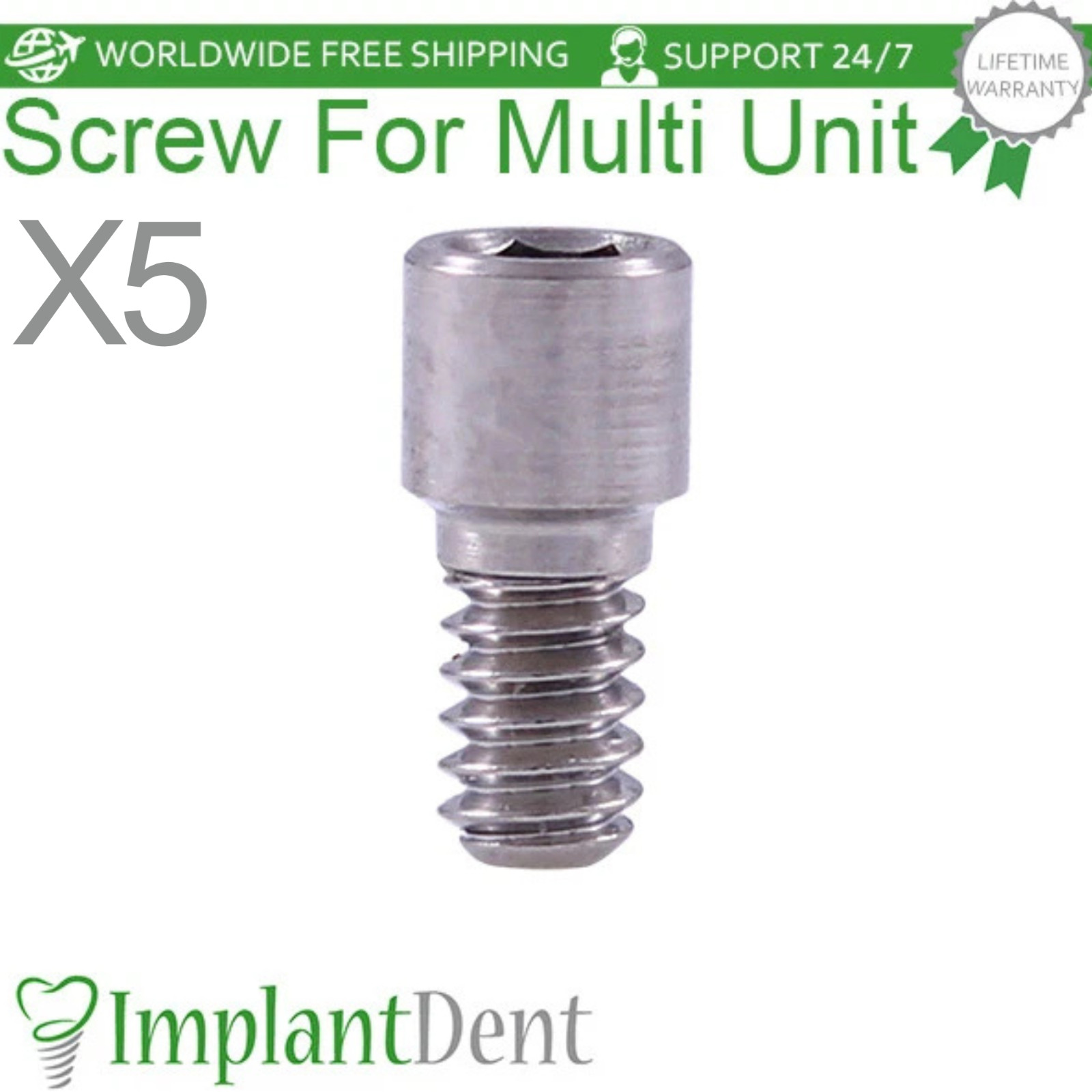 5x Dental Screw For Multi Unit 1.6mm Prosthetic 4.0mm Titanium Tool