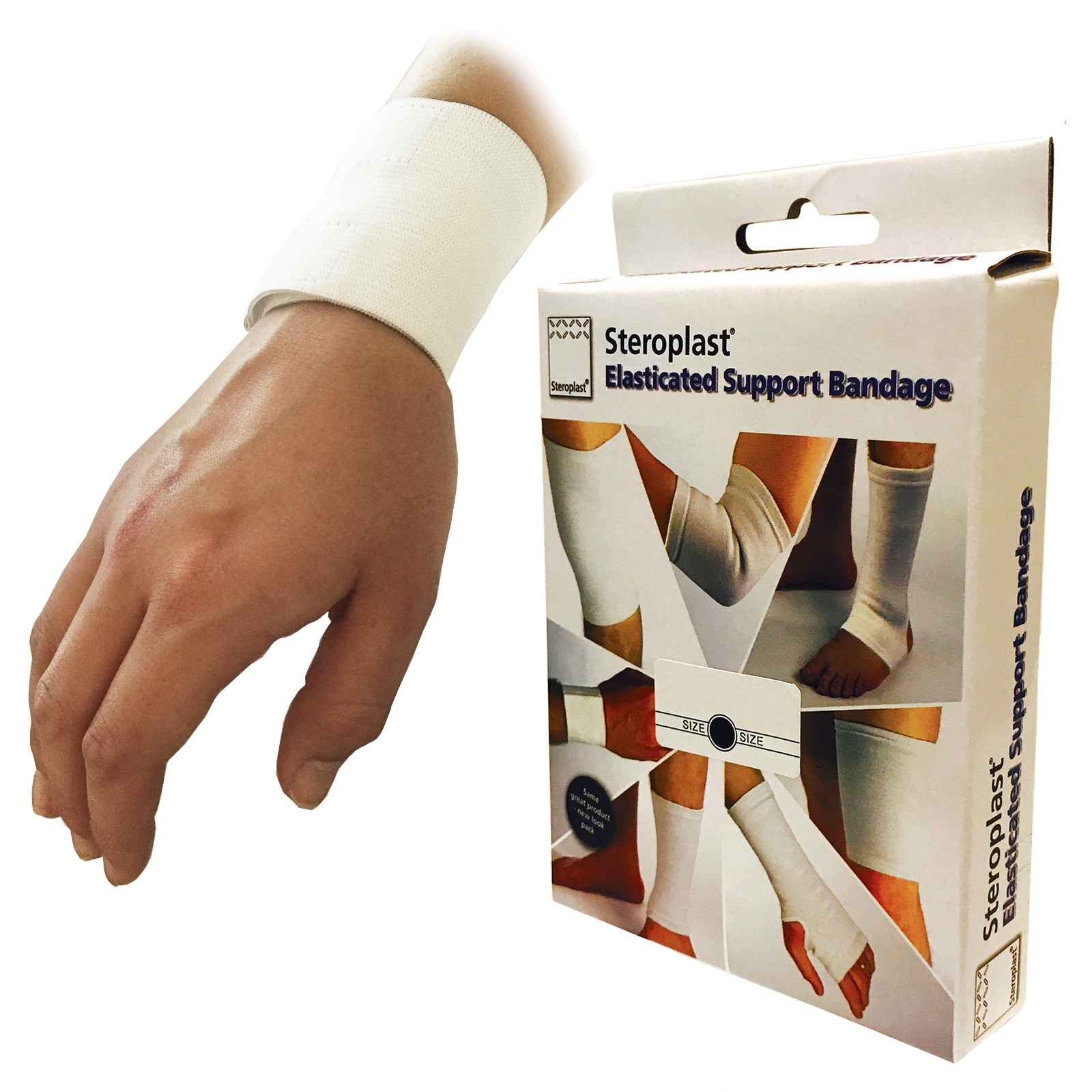 Steroplast Elasticated Snug Fit Wrist Sprain Injury Bandage Support Strap Band