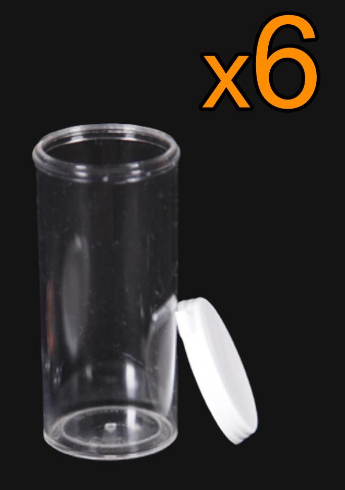 Clear Polystyrene Plastic 1.5oz Vials with Snap Caps
