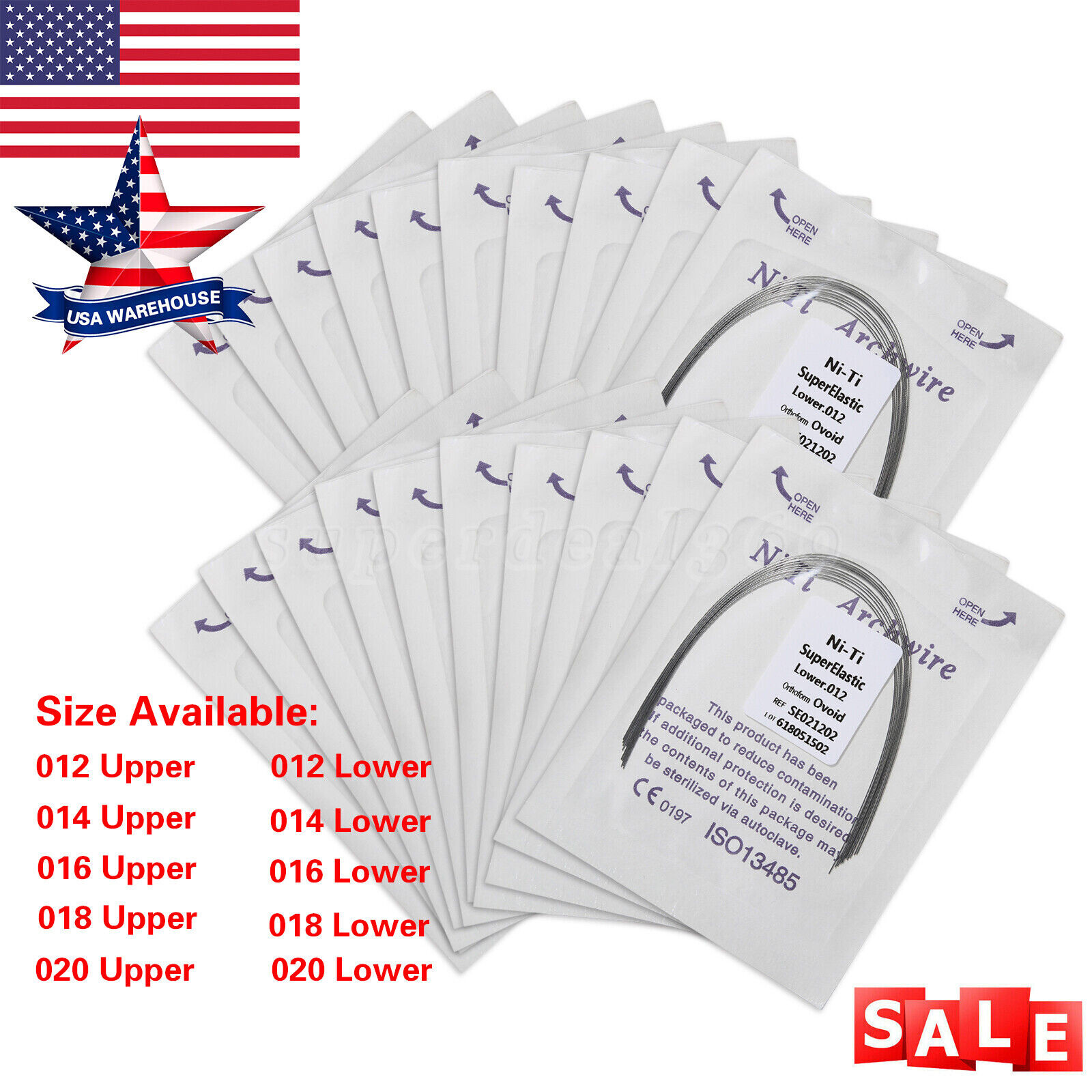 All Size Dental Orthodontic Super Elastic Niti Round Arch Wire Ovoid Form