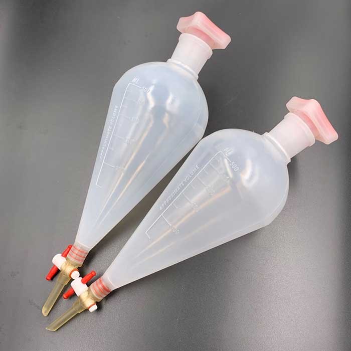 Lab Plastic Separatory Funnel, PTFE Stopcock, Chem Supplies, 125-1000ml ca