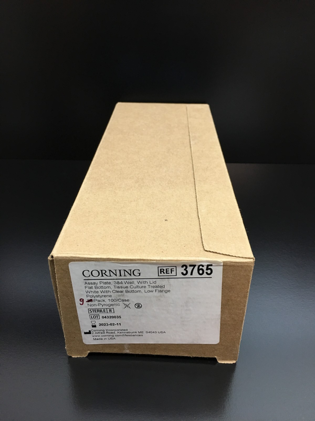 Corning REF 3765 384-Well Cell Culture-Treated Flat-Bottom Microplate Lot 9 PCS