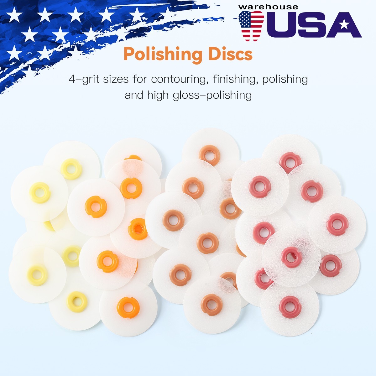 40pcs disc+1 mandrel Dental Polishing Discs RA2.35mm for contra angle Handpiece