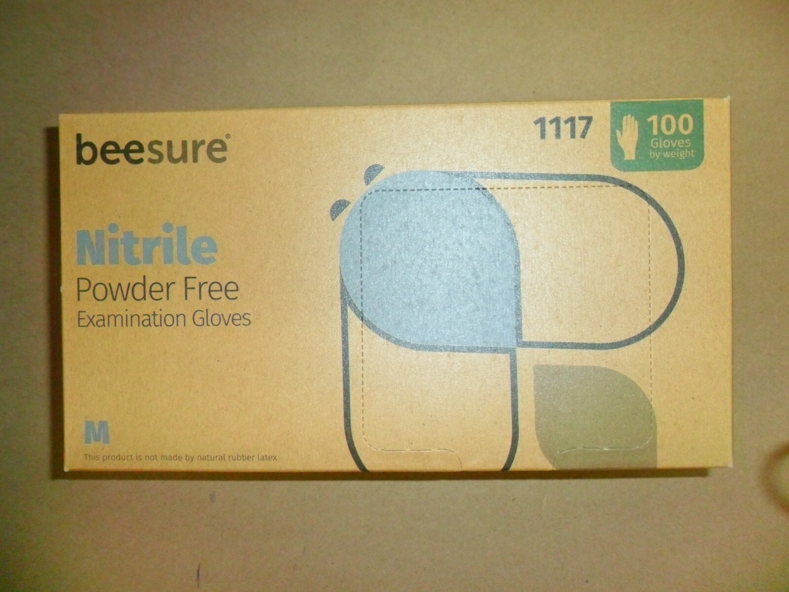 Beesure Nitrile Powder Free Exam Gloves 100 By Weight Size Medium Item #BE1117