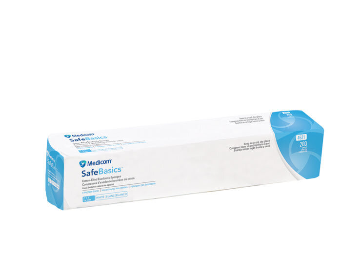 Medicom 4521 Exodontia 8-Ply Non-Sterile Cotton-Filled Gauze Sponges 2″x2″ 5000P