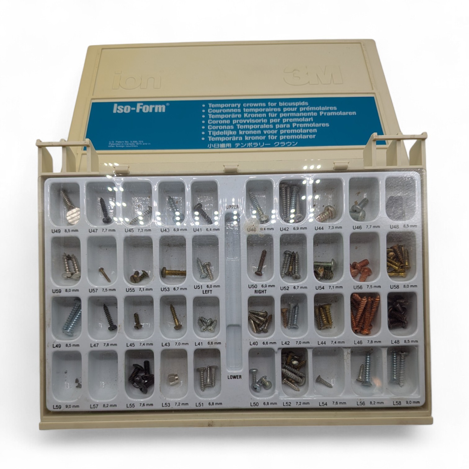 Vintage 3M Iso-Form Dental Stainless Steel Screws U40 L50 Original Case USA