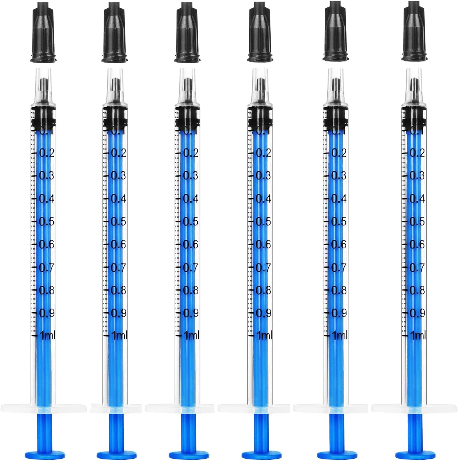 1Ml Plastic Syringe without Needle for Liquid – Measuring Syringes with Caps …