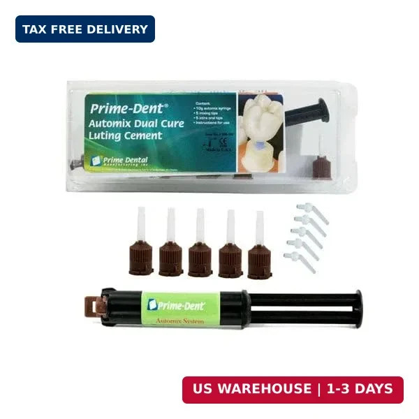 Prime Dental 100-101 Resin Luting Cement Dual Cure Automix Syringe Kit A2 10 Gm
