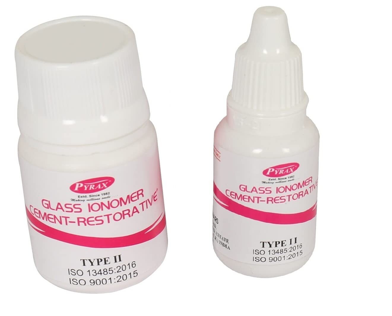 Pyrax GIC Type 2 Restorative Cement PL Set Powder 15gm Liquid 10ml Dental