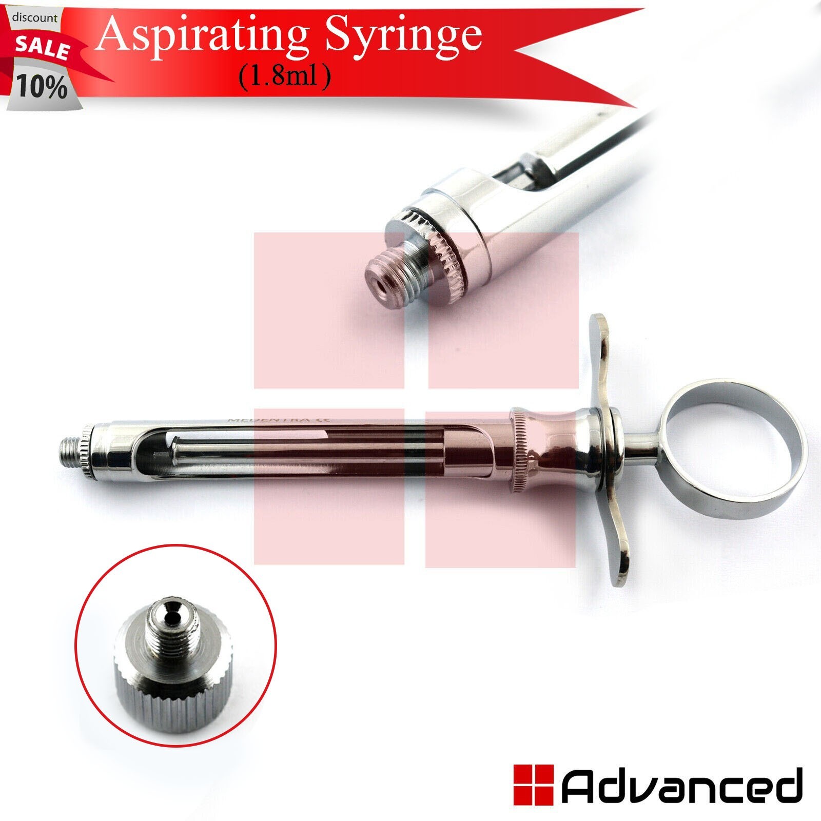 Premium Dental Local Anesthesia Aspirating Syringe 1.8ml Thumb Ring Handle