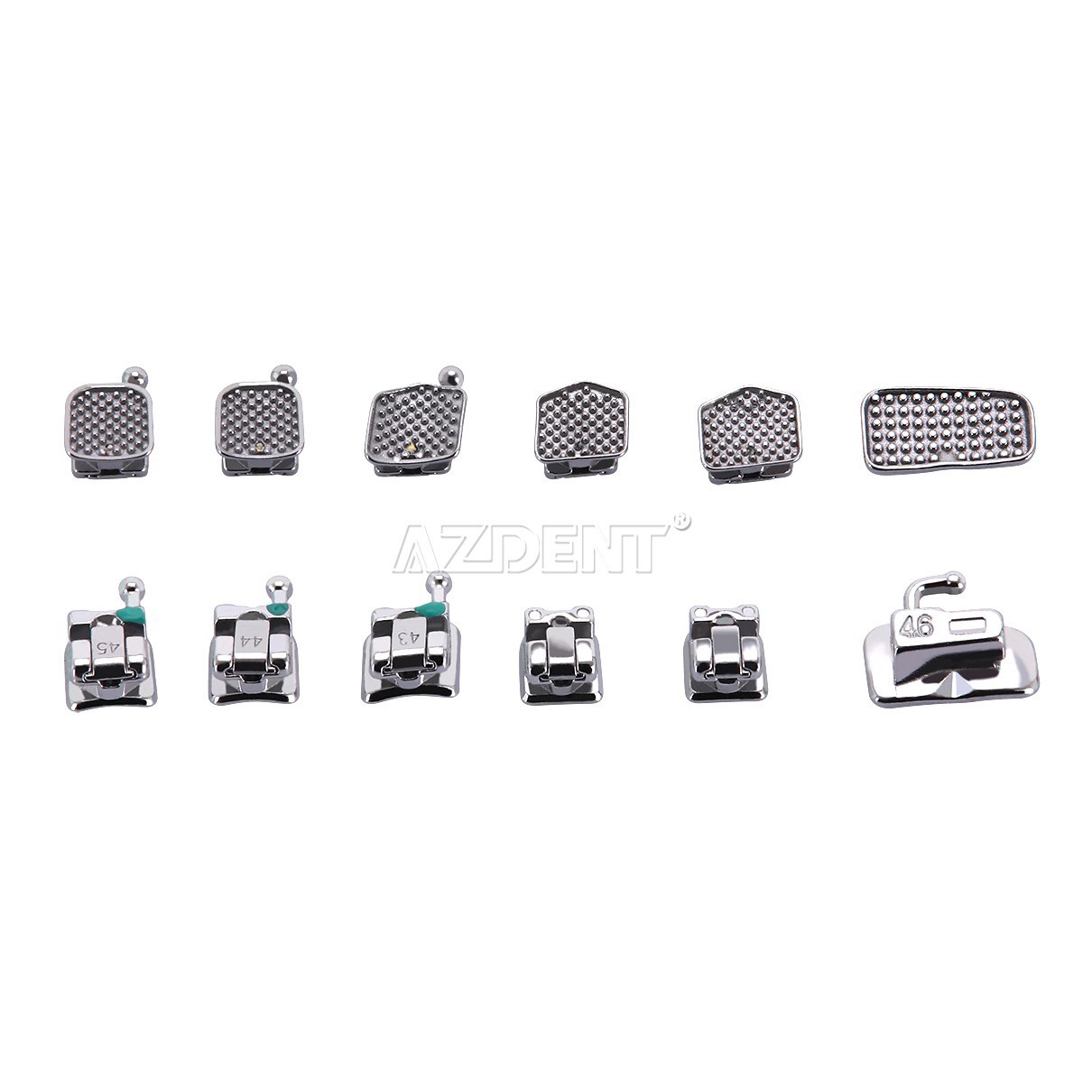 AZDENT Dental Orthodontic Self Ligating Brackets Mini Roth Mbt 022 &Buccal Tube