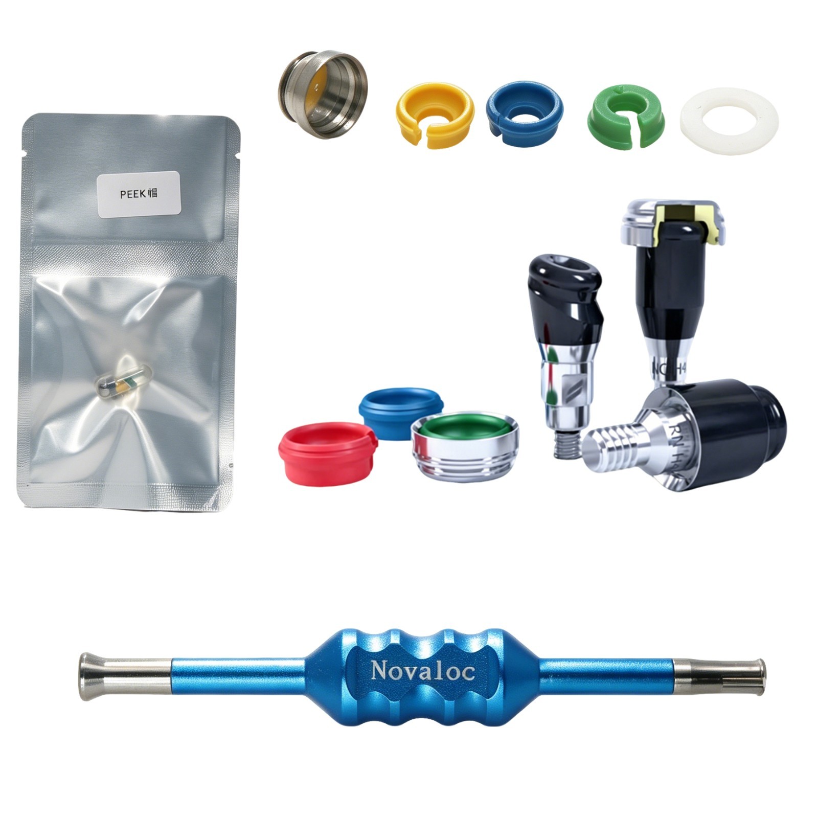 Locator Retention Caps Core Tool & Novaloc Inserts Tool Kit Dental Overdenture