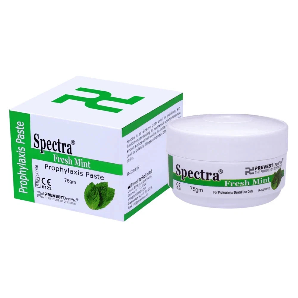 PREVEST DENPRO SPECTRA PROPHYAXIS PASTE WITH FLUORIDE 75G JAR Fresh Mint free sp