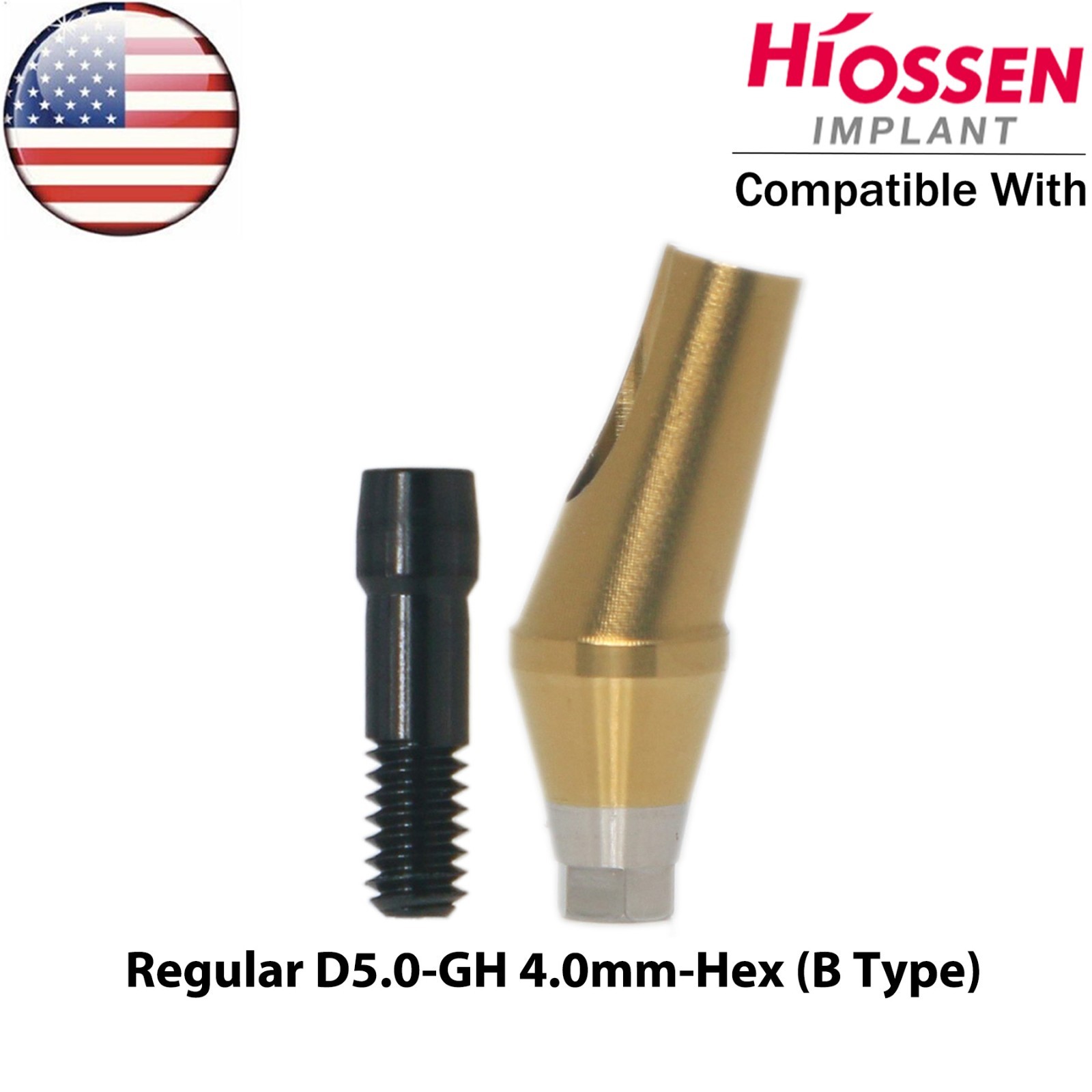 US 17° Mini/Regular Angled Dental Anatomic Abutment Ø4.5/5.0mm Fit Hiossen Oss