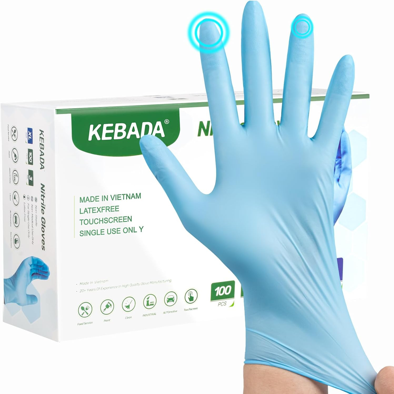 Nitrile Gloves D1, Nitrile Disposable Gloves for Cleaning, Food Prep, Industrial