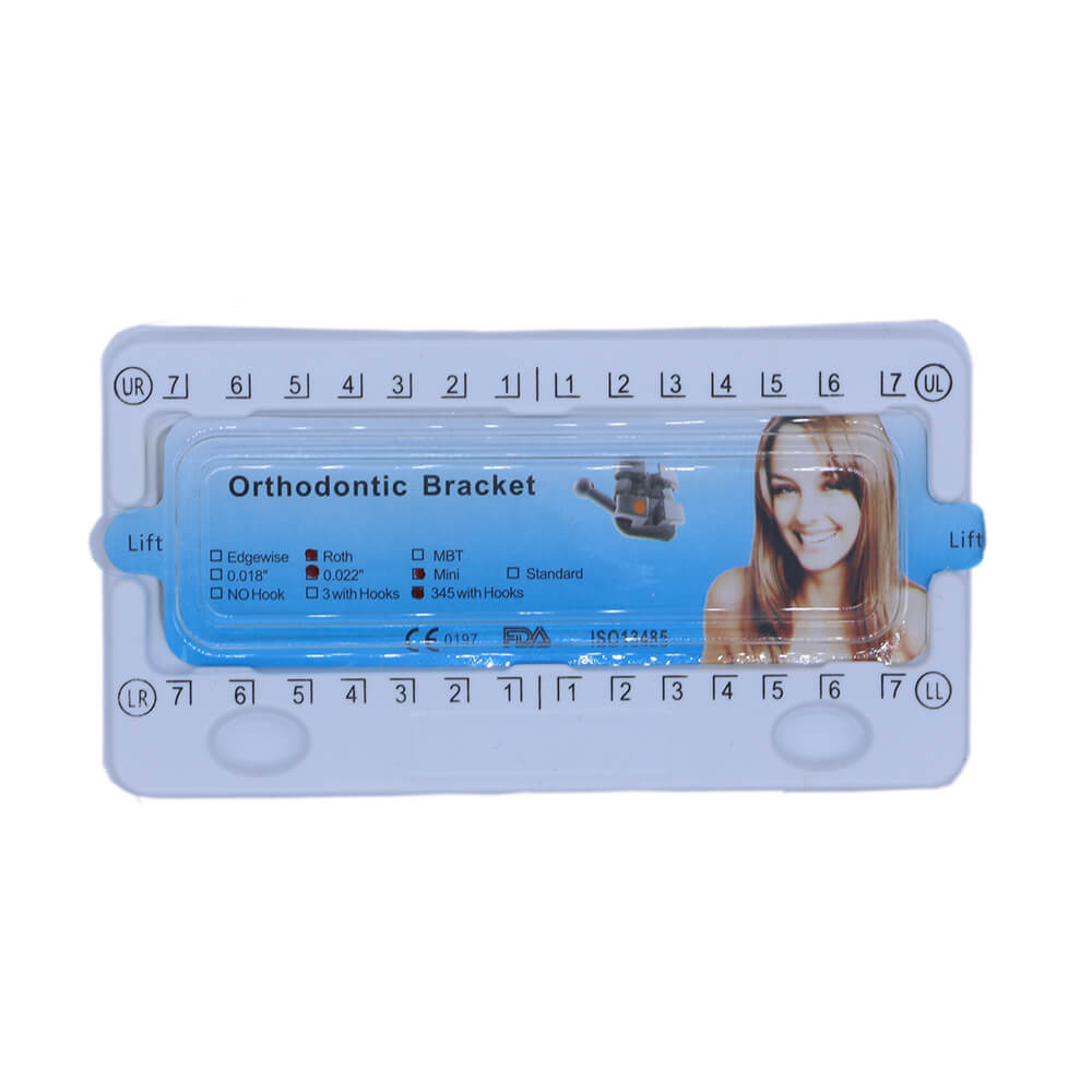 10 Packs Dental Orthodontic Brackets, Mini MBT .022, 345 Hooks, Mesh Base