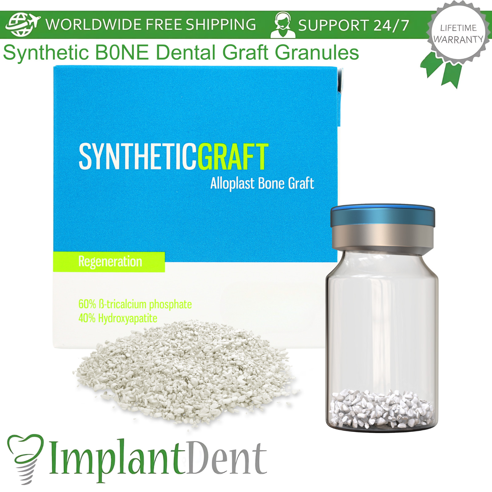 Synthetic B0NE Dental Graft Granules Space Filler Formation and Regeneration