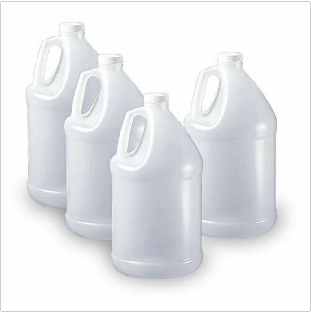 ( 4 Pack) 1 Gallon – 128 oz HDPE Empty Plastic Bottle + CAPS 