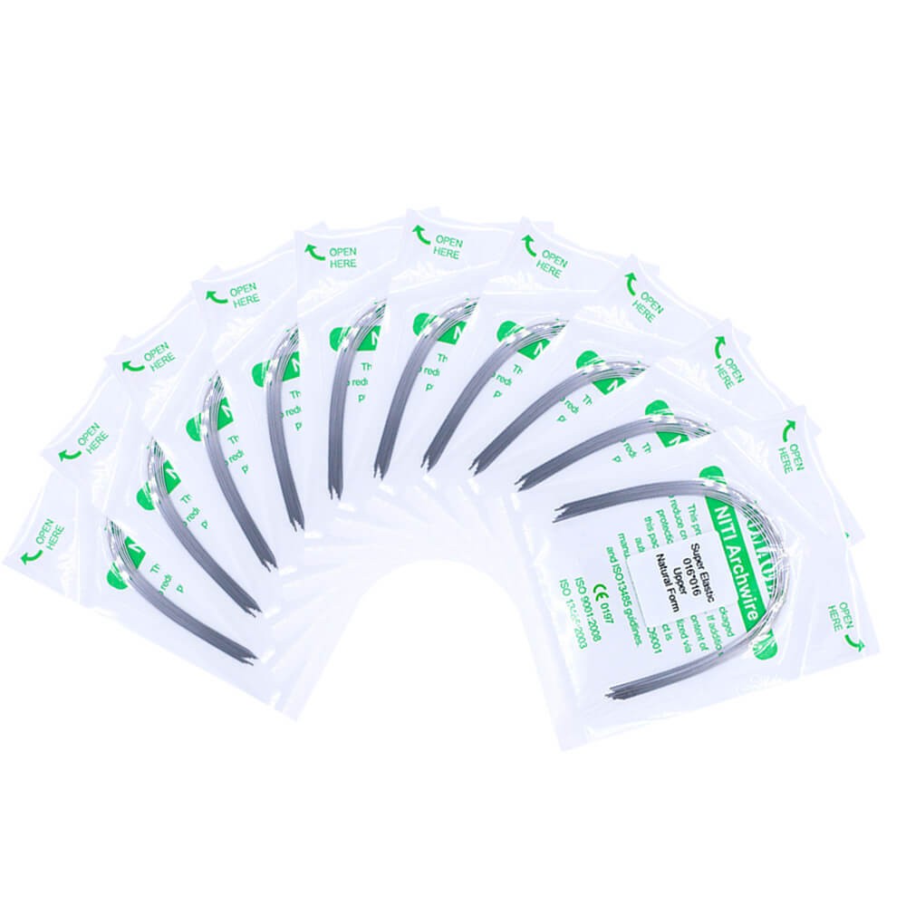 10×Dental Ortho Super Elastic Niti Rectangular Arch Wire Natural 16×16 Upper
