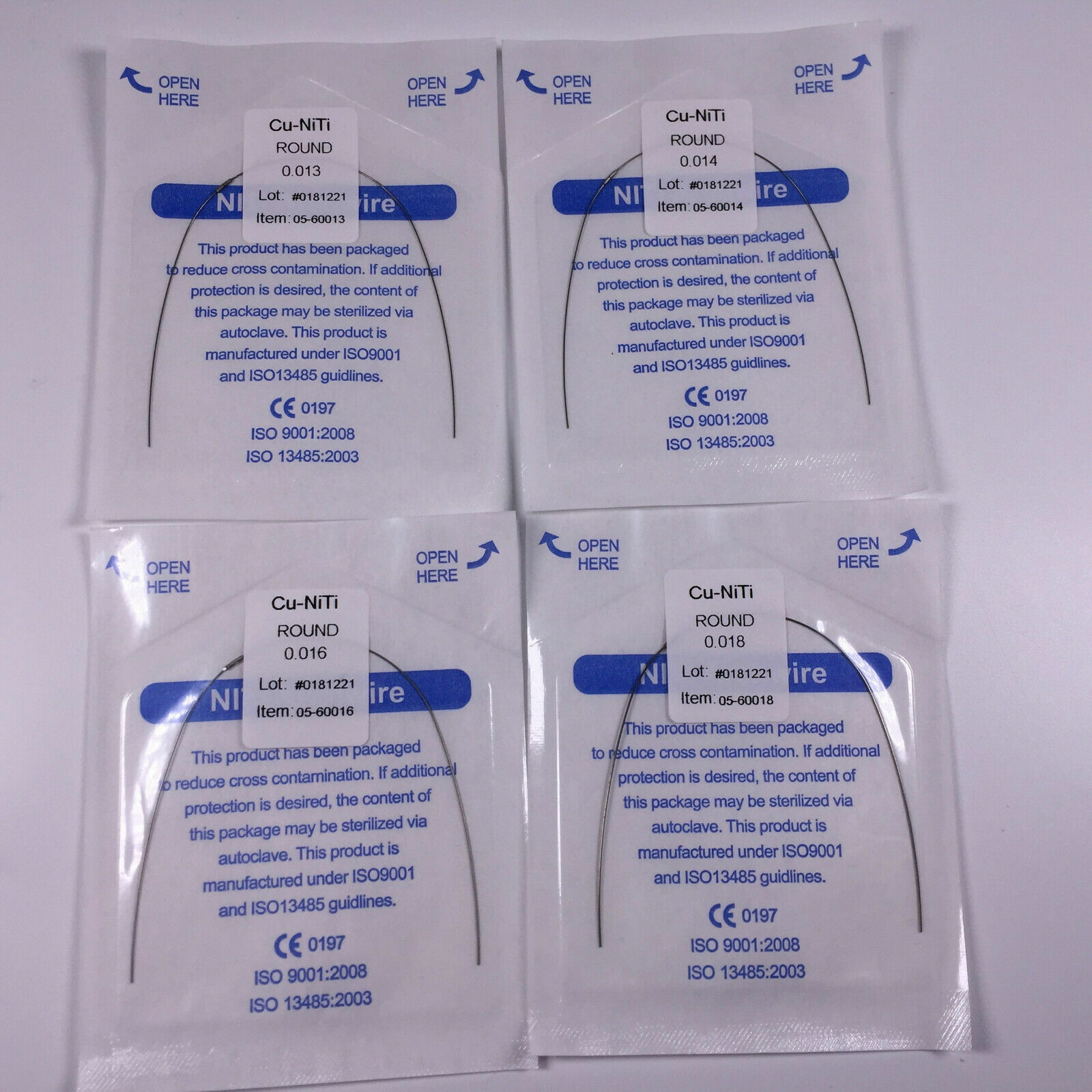 Dental Copper Cu-Niti Round Rectangular Arch Wires & Stops DAMON 013-018 1425