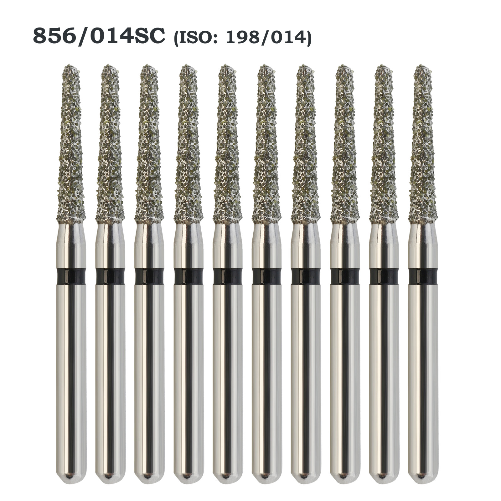 Dental Diamond Burs FG Round End Taper Chamfer 856/014SC Super Coarse Grit Black
