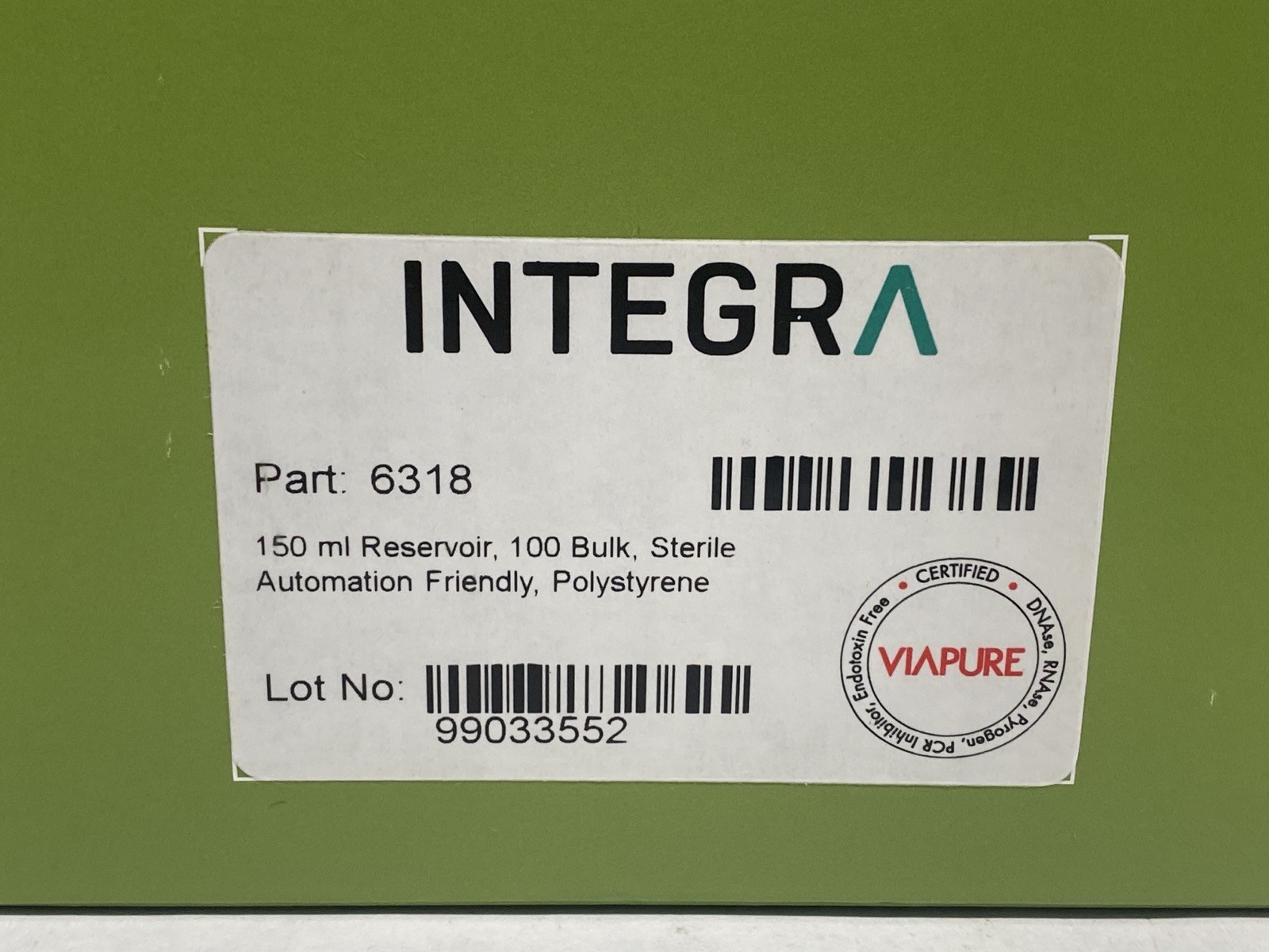 (100) INTEGRA 150mL Clear Advantage Automation Friendly Reagent Reservoirs 6318