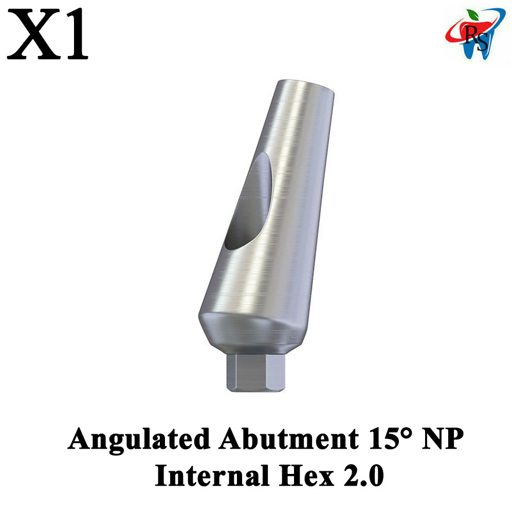 1pcs Prosthetic Angulated Abutment 15° NP Internal Hex 2.0 Titanium Dental Lab