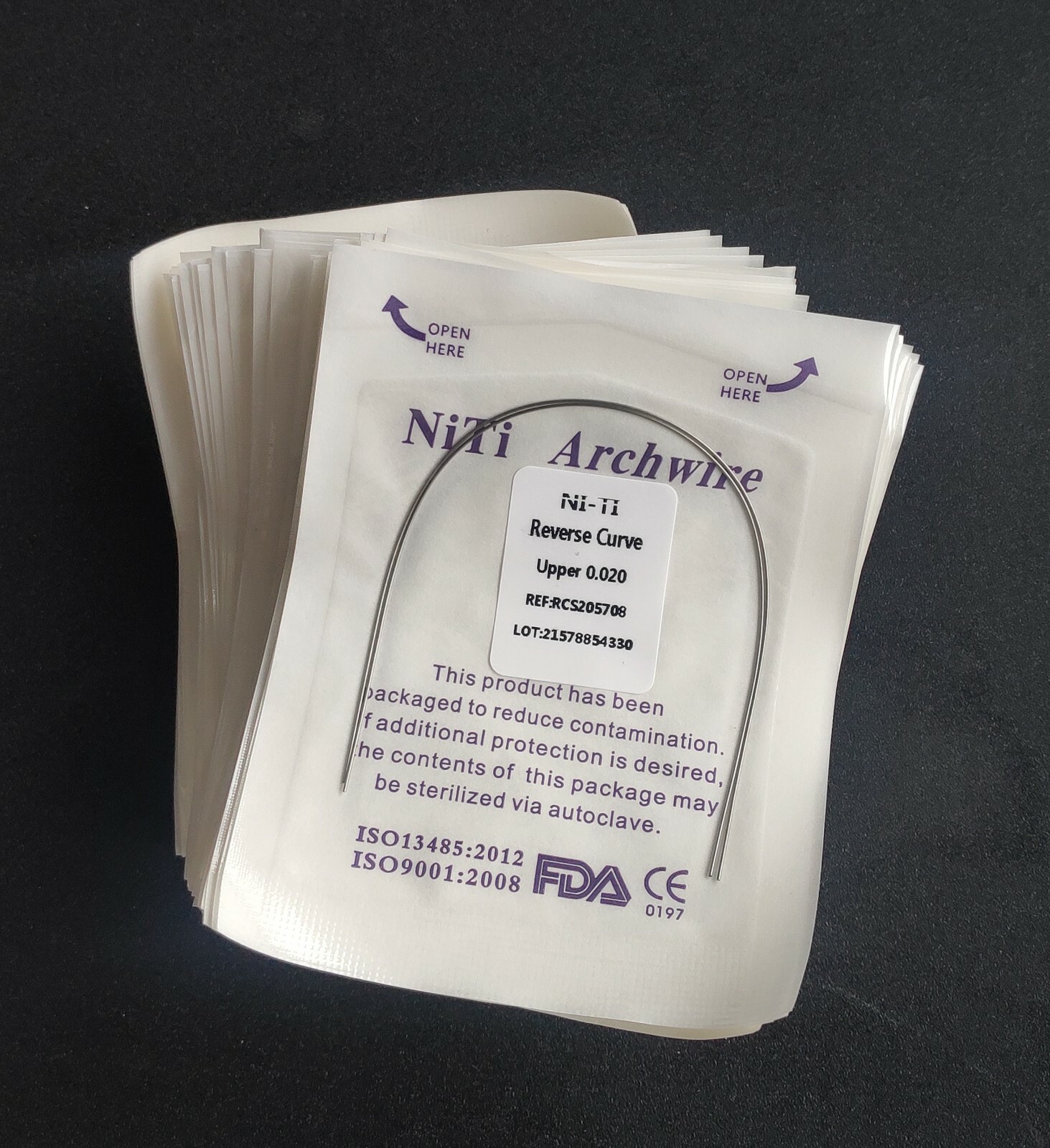 100 Packs Dental Orthodontic Super Elastic Reverse Curve NITI Arch Wires Round