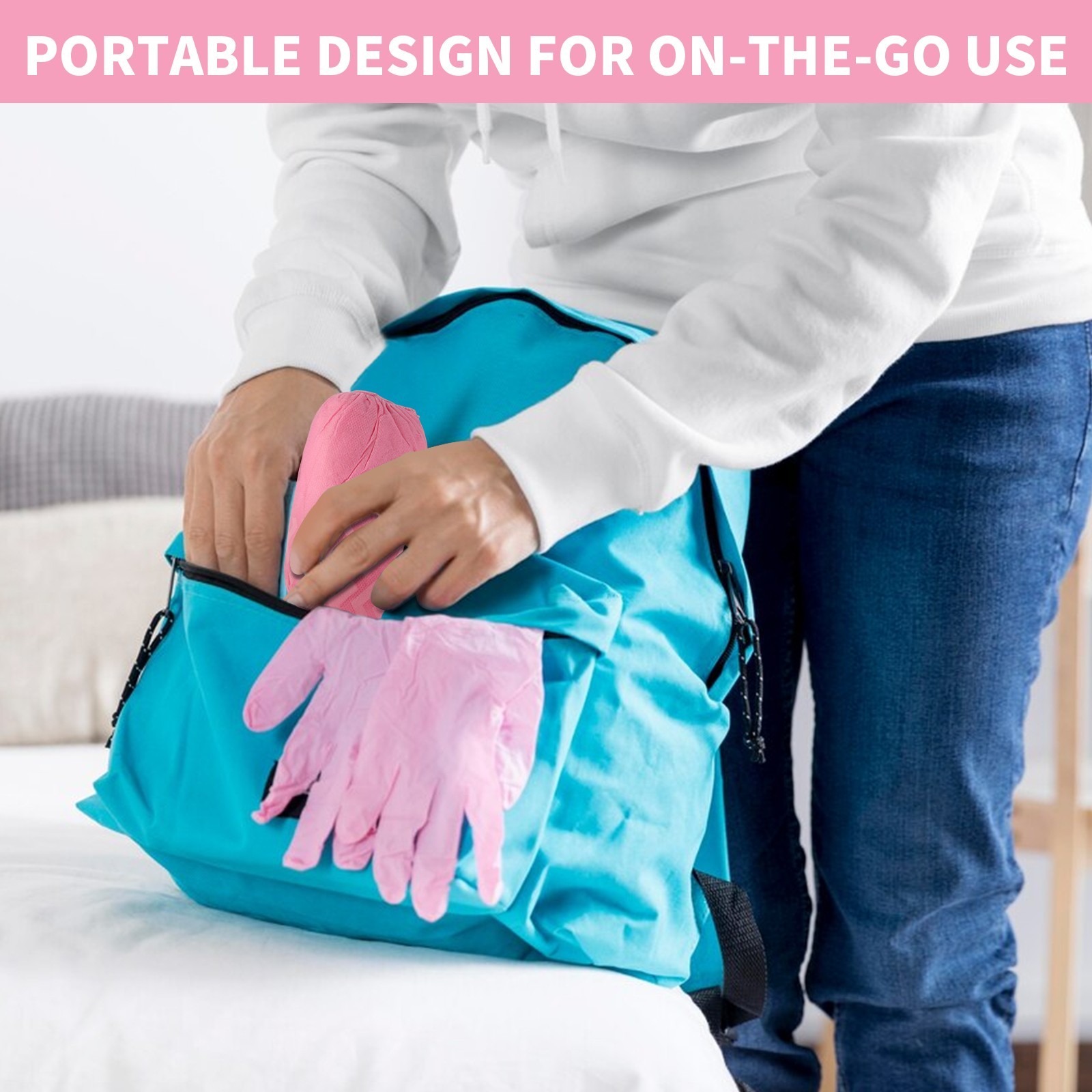 Pink 100 Pack Non-Slip Disposable Shoe Covers Premium Boot Protector Booties