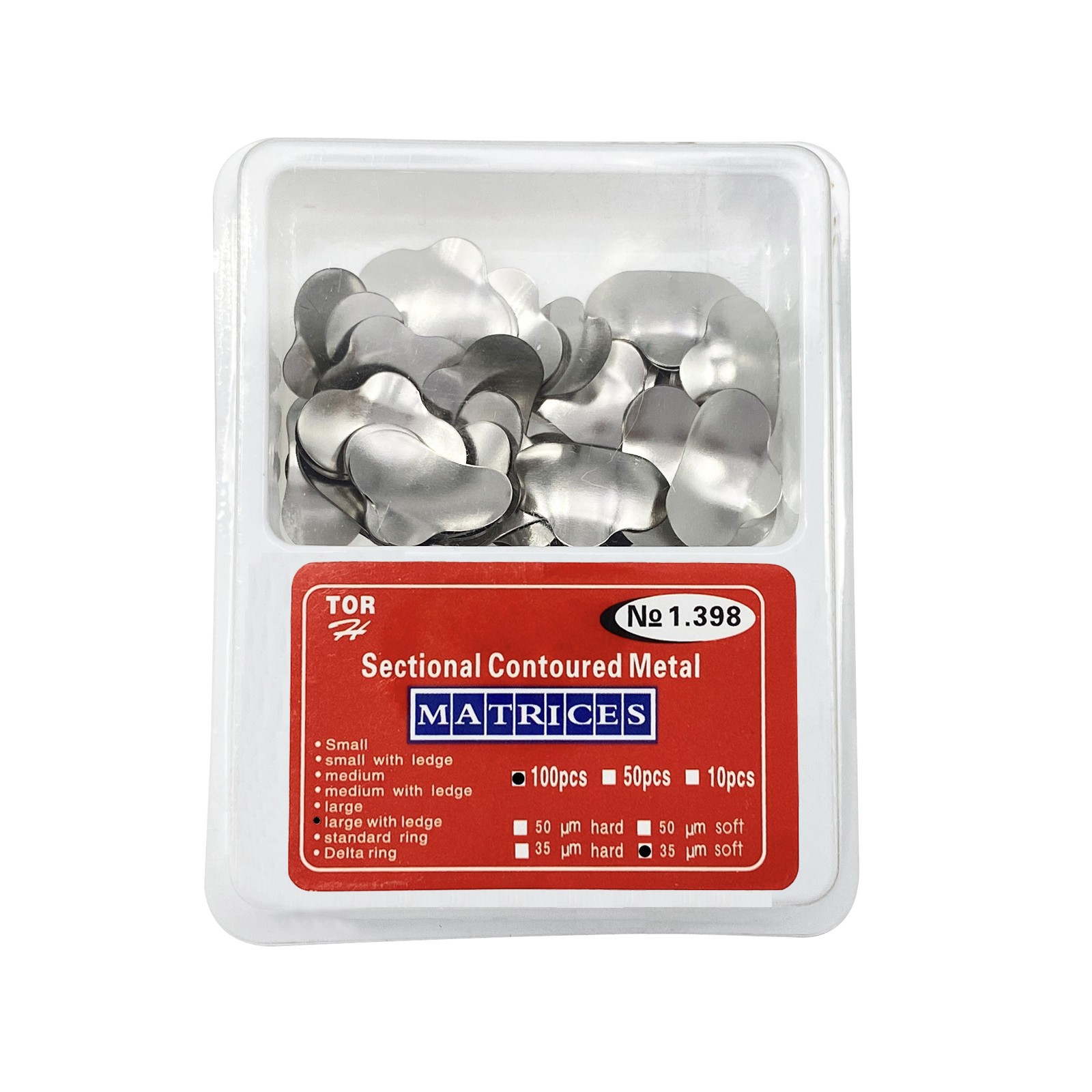 TOR VM Dental Sectional Contoured Matrices Refill Matrix Band Large Medium Small