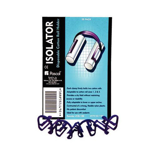 Pascal 28-100 Isolator Cotton Roll Dental Holder Purple Disposable 50/Bx