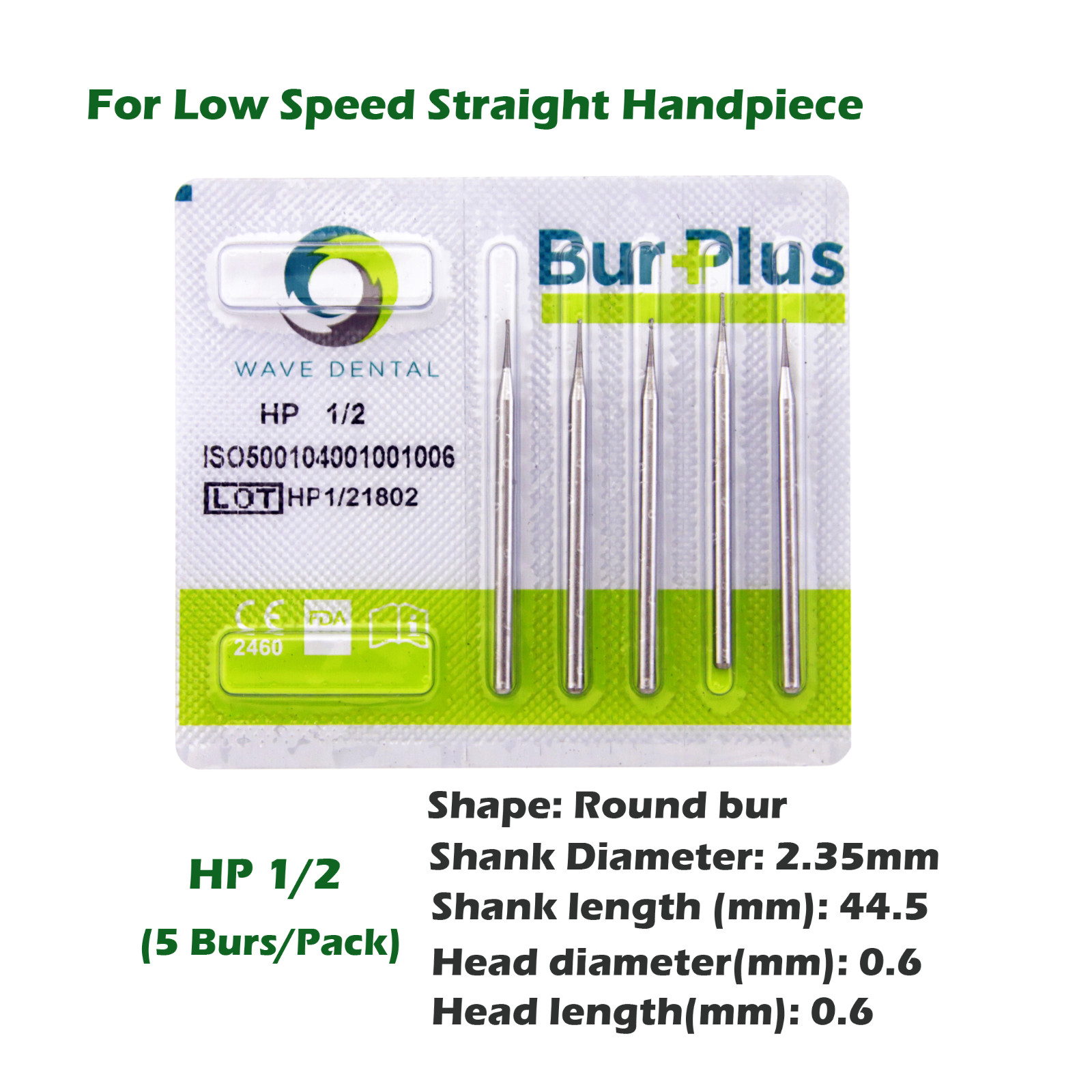 Wave Dental Round Bur Tungsten Carbide Straight Handpiece HP 1 2 3 4 5 6 7 8 10