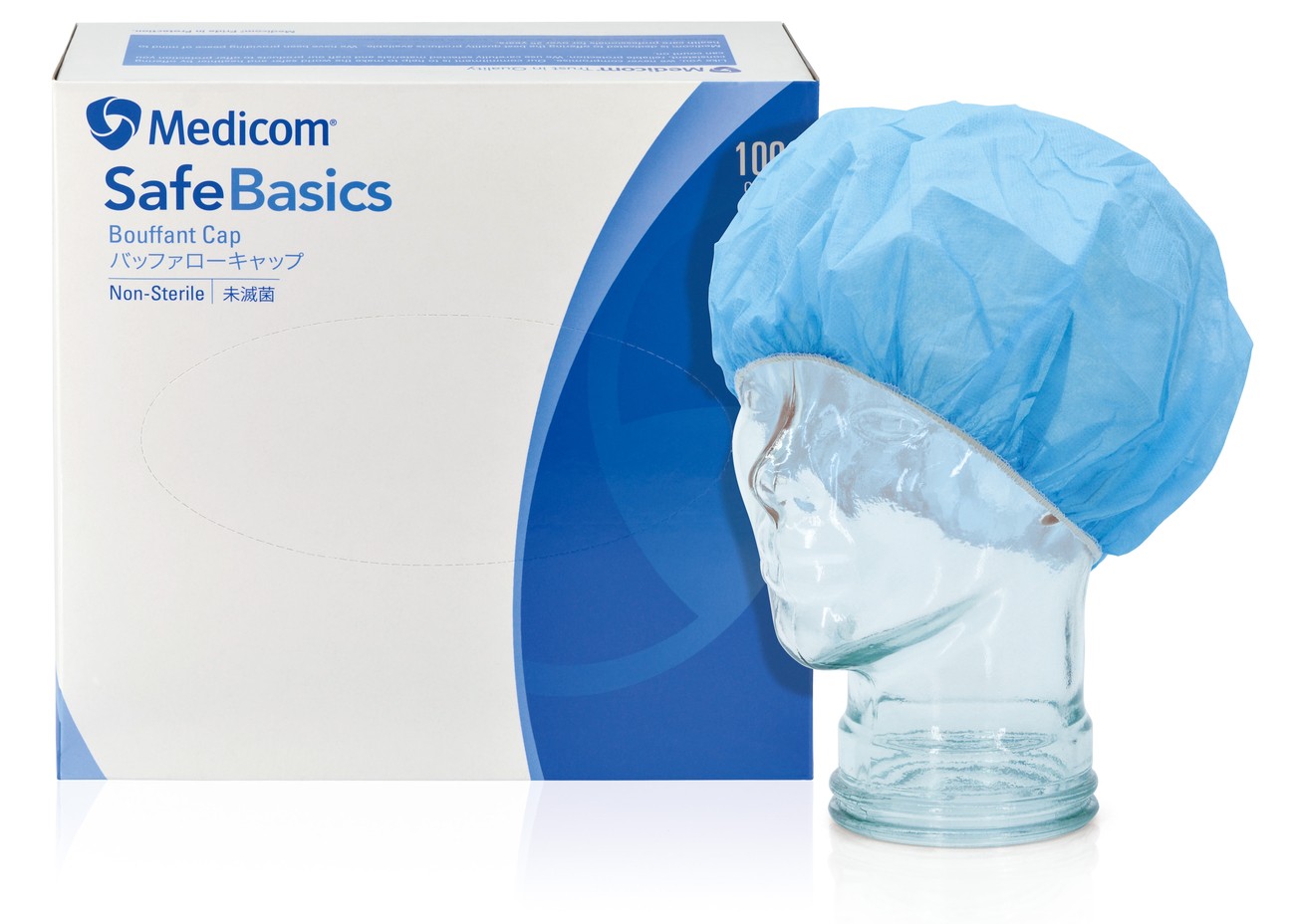 Medicom 8001 Bouffant Caps 21″ Blue 100/Bx