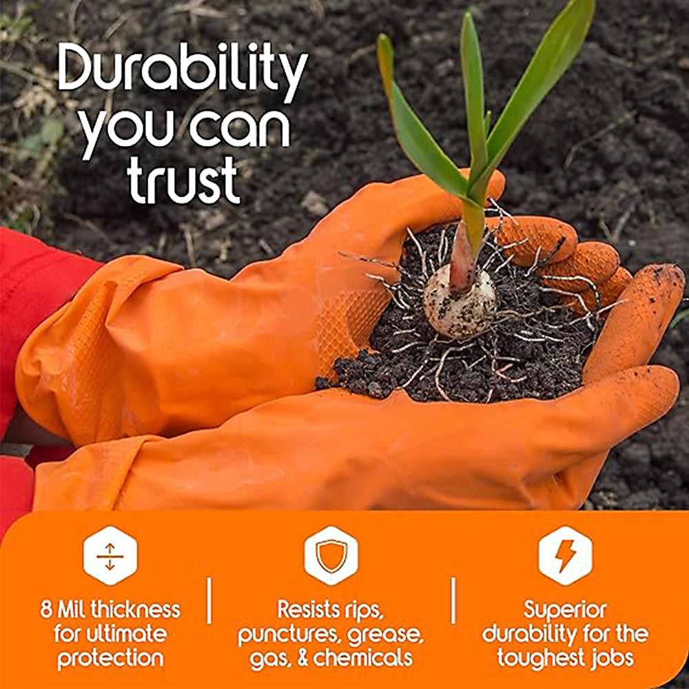 Extra Thick 8mil Nitrile Gloves – Textured, Heavy Duty, Anti-slip, Safe