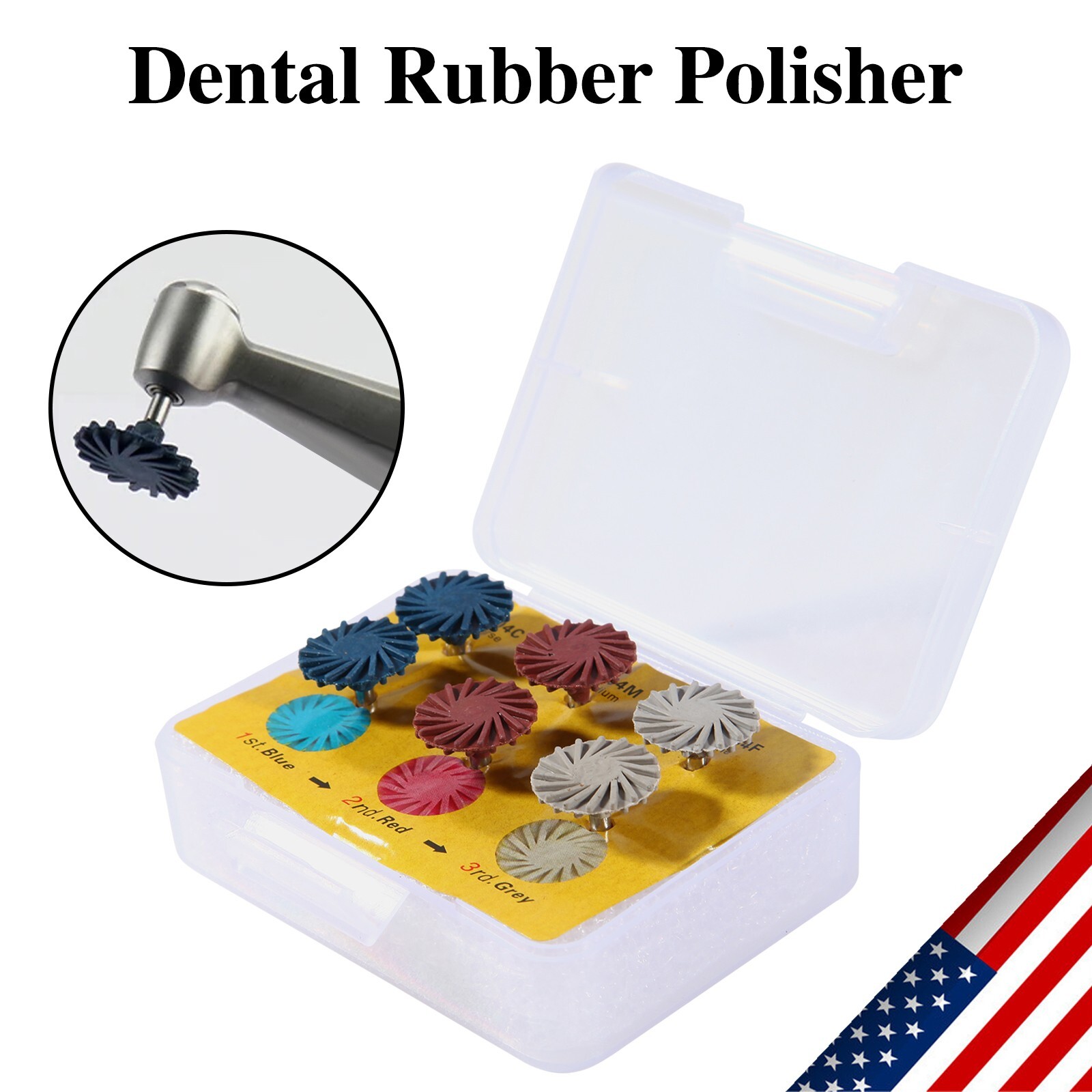 Dental Composite Polishing Kit Diamond RA Polisher Burs For Contra Angle 2.35mm