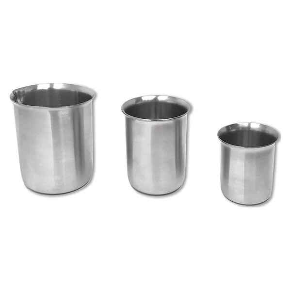 Quality Beakers With Rim, Low Form Made from ASTM Standard Stainless Steel