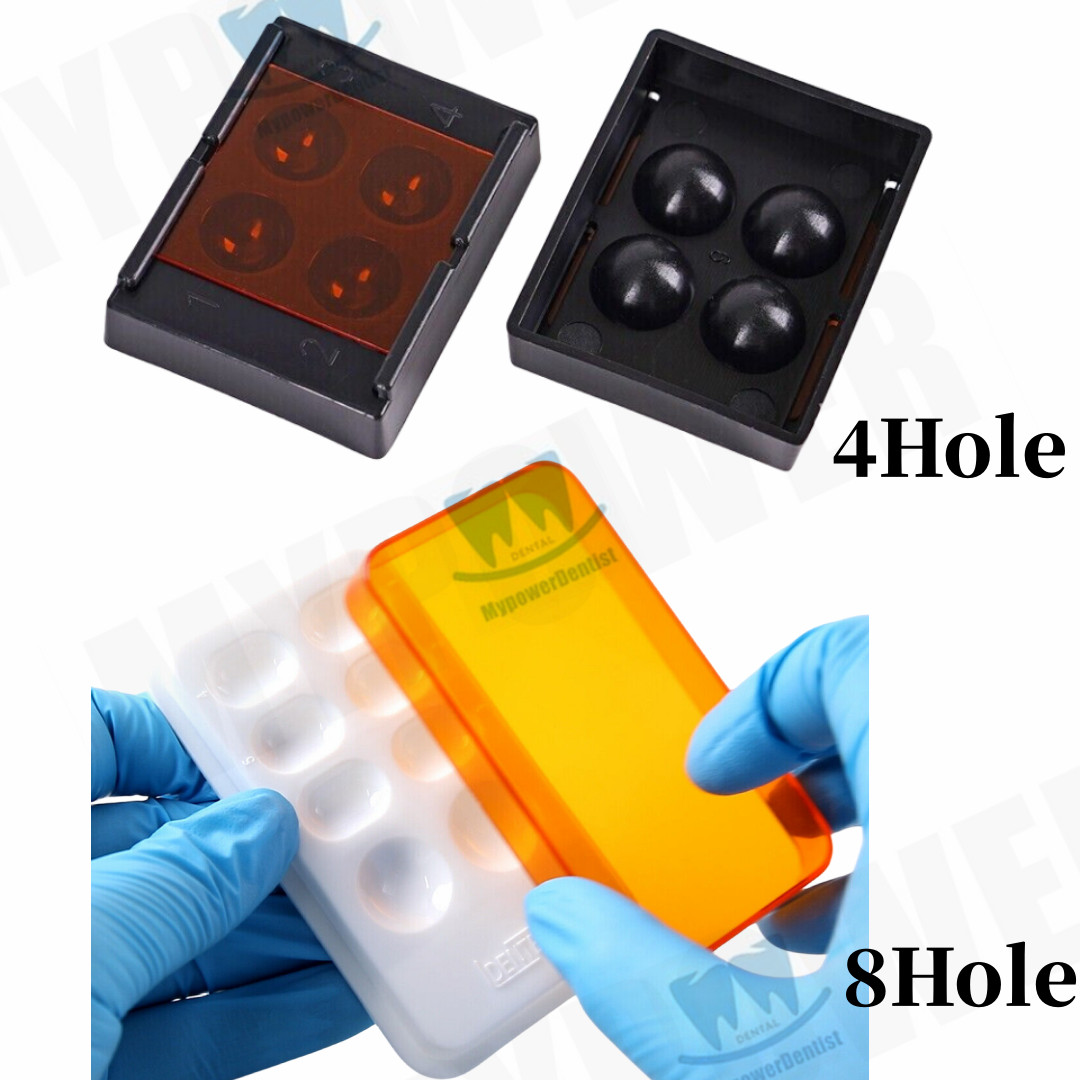 Dental Veneer Storage Box Teeth Shading Light Organizer 4/8Hole Plastic Case Box