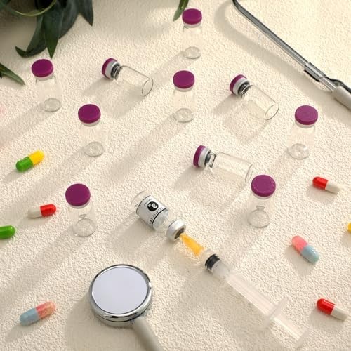 20 Pcs 3Ml Sealed Sterile Empty Vials with Self Healing Injection Port Glass Pen