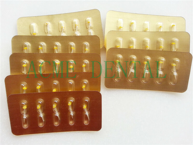 100Pcs Dental Fiber Post Quartz Thread Clear Yellow Inlay Crown Plie Core Glass