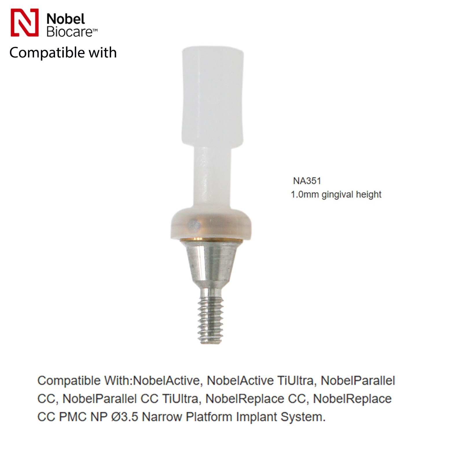 US Locator Abutment Compatible Nobel Active Conical Connection Internal RP/NP