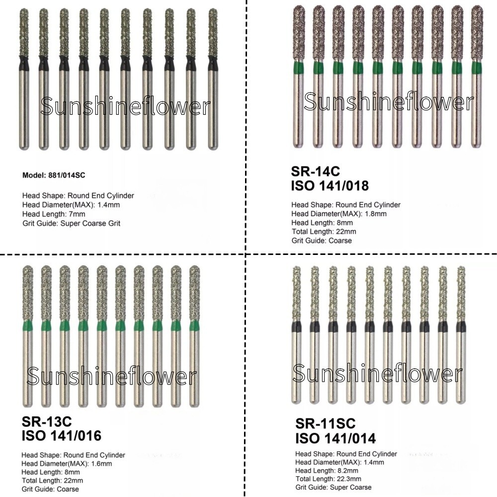 Dental Diamond Bur FG Round End Cylinder SR-13C SR-11SC SR-14C 881/014SC